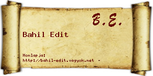 Bahil Edit névjegykártya