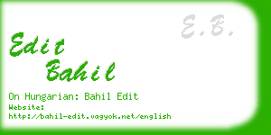 edit bahil business card